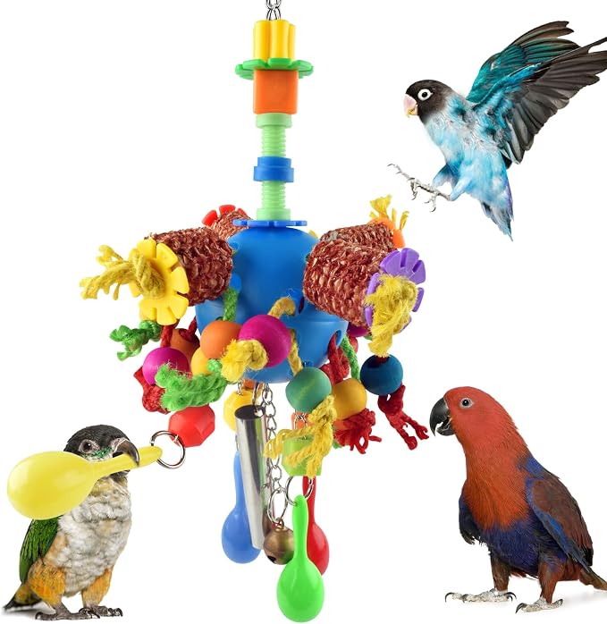 KATUMO Parrot Toys, Parakeet Foraging Shredder Hanging Toys Bird Ball Treats by KATUMO