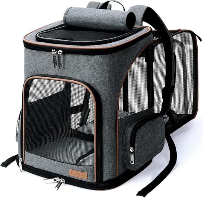 Lekereise Pet Carrier Backpack Expandable Cat Backpack by Lekereise