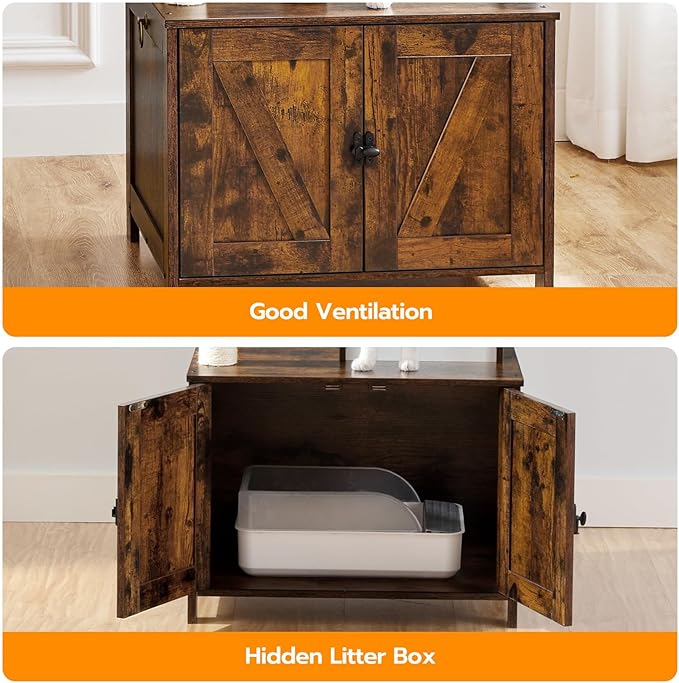 HOOBRO Cat Tree with Litter Box Enclosure - Image 9