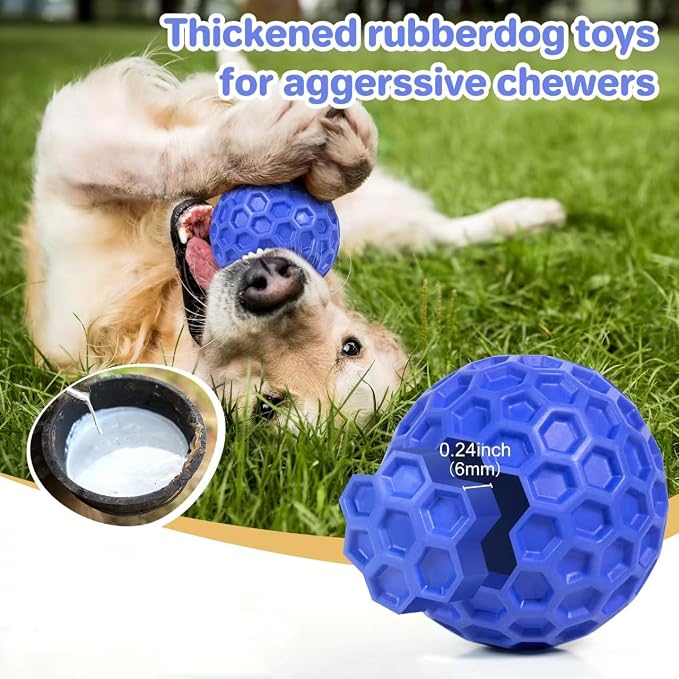 Tough Squeaky Dog Balls Puppy Toys, Interactive Dog Toys - Image 3