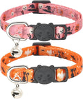 Halloween Cat Collar, 2 Pack, Breakaway Cute Cat Collar by Giecooh