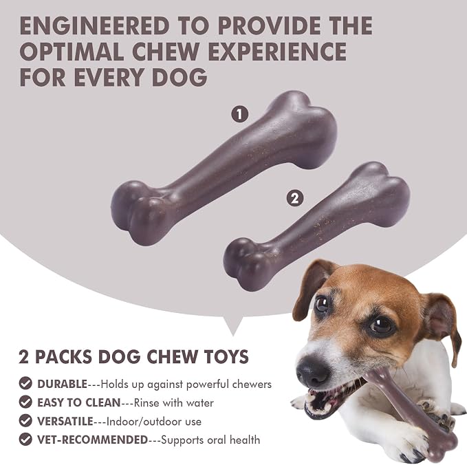 2 Pack Durable Dog Chew Toys for Aggressive Chewers-Puppy Teething Toys - Image 5