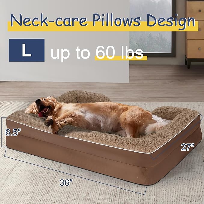 Orthopedic Dog Bed for Large Medium Sized, Washable Memory Foam Large Dog Bed - Image 4