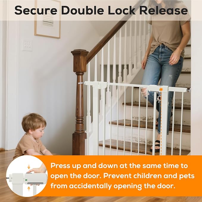 29.5-59.8" Magnetic Baby Gate for Stairs, Baby Safety Essentials, Auto Close - Image 3