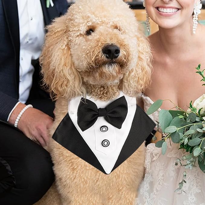 Segarty Formal Dog Tuxedo Bandana Dog Wedding Attire, Adjustable Collar - Image 7