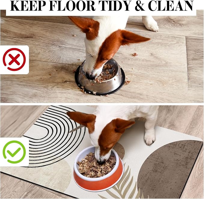 Dog Food Mats for Floors, Absorbent Dog Bowl Mat for Food and Water Dispenser - Image 3
