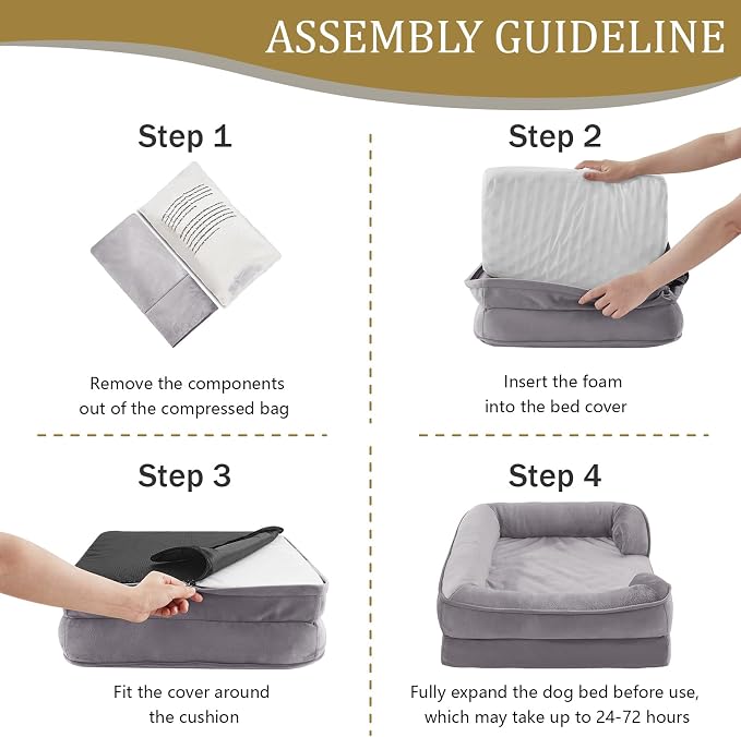 Bedfolks Orthopedic Dog Bed Extra Small, Waterproof Dog Sofa Bed - Image 6
