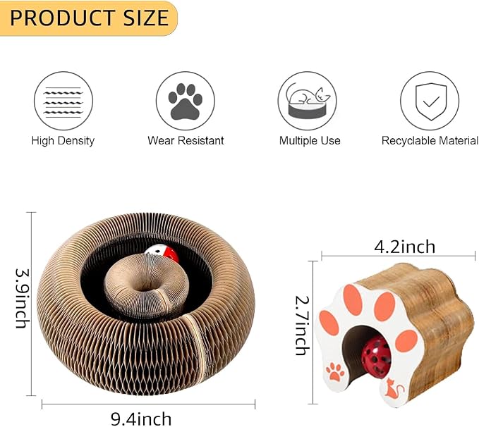 2Pcs Magic Organ Cat Scratcher Toy, Extra-Thick & Large Connectable Cardboard - Image 2