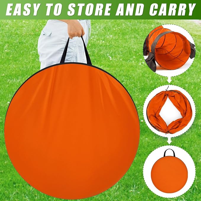 28 in 10 Foot Orange Extra Large Dog Agility Tunnel - Image 3