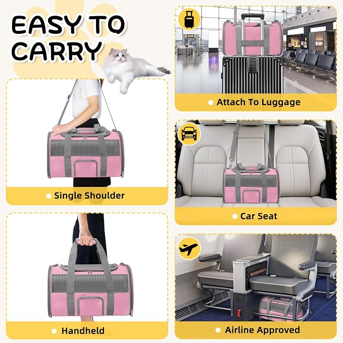 Pet Carrier Airline Approved for Puppy Medium Cats 15 Lbs Small Dog Carrier - Image 5