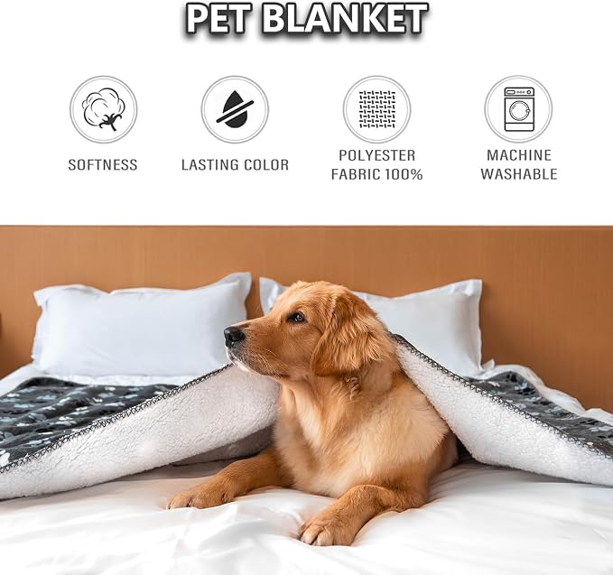 Waterproof Pet Blanket Dog Blankets, Pattern Printing Super Soft Warm Fluffy - Image 2