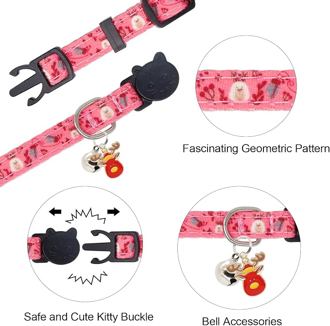 Christmas Cat Collar, Cotton 2 Pack Cat Collar - Image 4