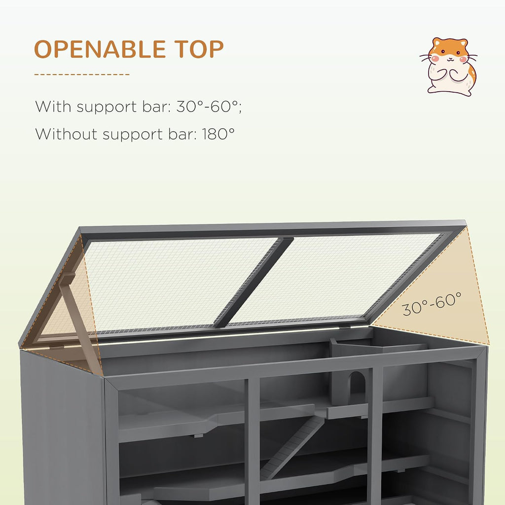 Natural Wood Small Animal Habitat with Viewing Panel - GlobalHabitat Supply