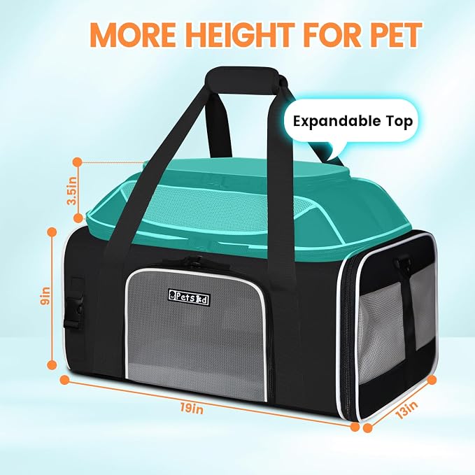 Petskd Top-Expandable Pet Carrier 19x13x9 Inches Southwest Allegiant Airlines - Image 3