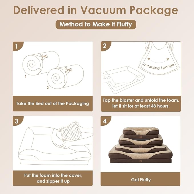 EHEYCIGA Orthopedic Dog Bed for Medium Dog, Waterproof Liner & Washable - Image 7