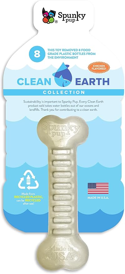 Spunky Pup Clean Earth Recycled Bone| Made in USA | Made from 100% Recycled by SpunkyPup