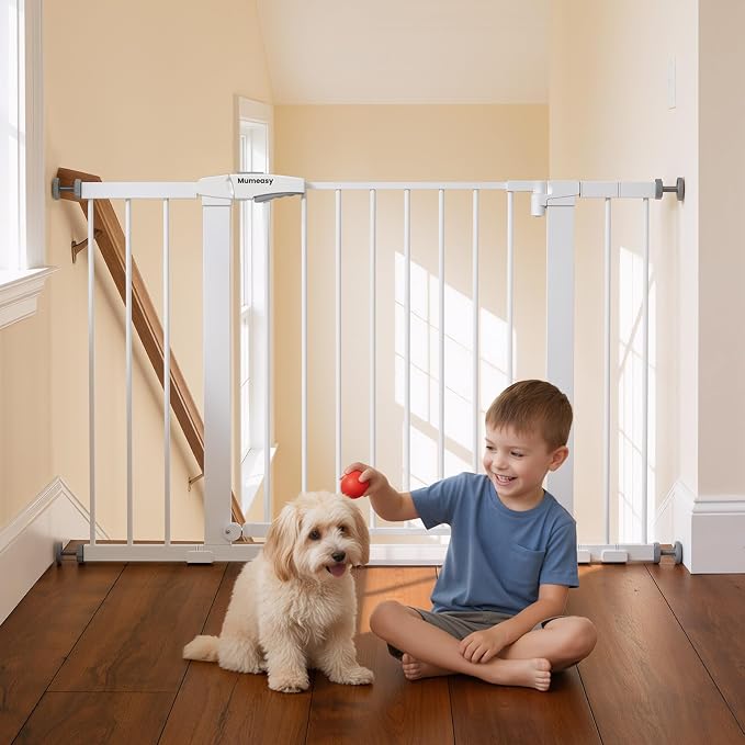 29.7-46" Extra Wide Baby Gate for Stairs, Pressure Mounted Dog Gate Indoor for by Mumeasy-FocusonBabyPetSafetyGate