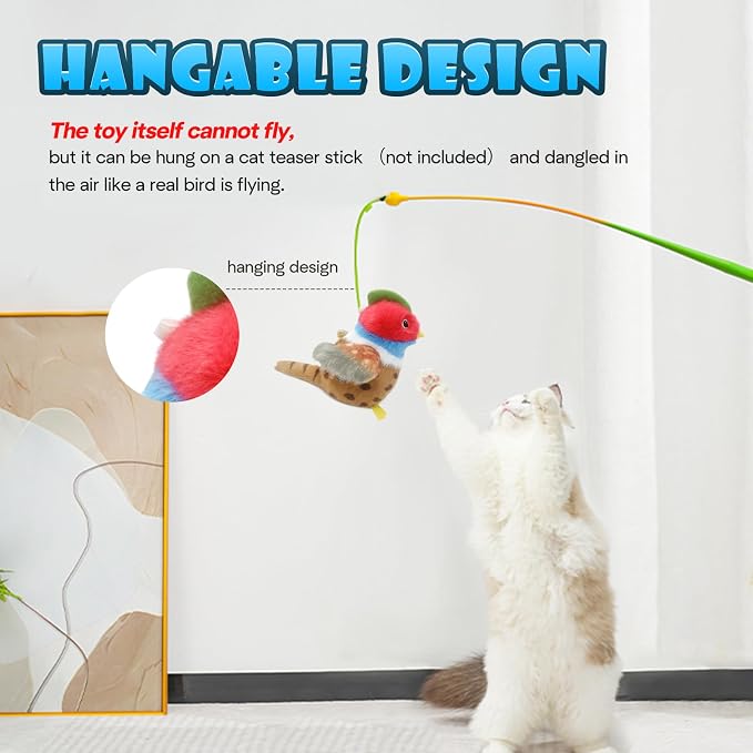 Cat Toys, Flapping Wings Pheasant, No Flying, Chirping Bird Interactive Catnip - Image 3