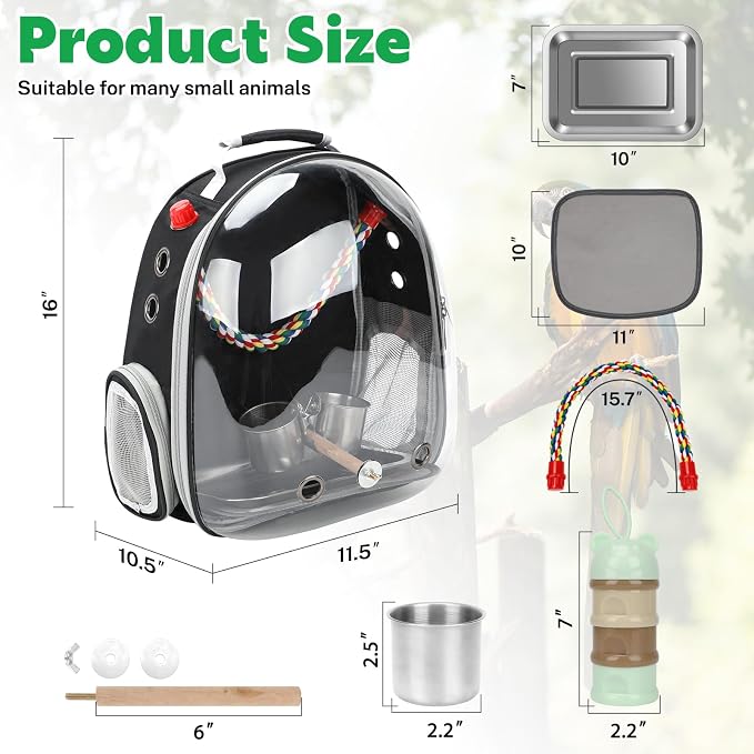 Rypet Bird Carrier Backpack Parrot Portable Breathable Bag Pet Bird Lightweight - Image 2