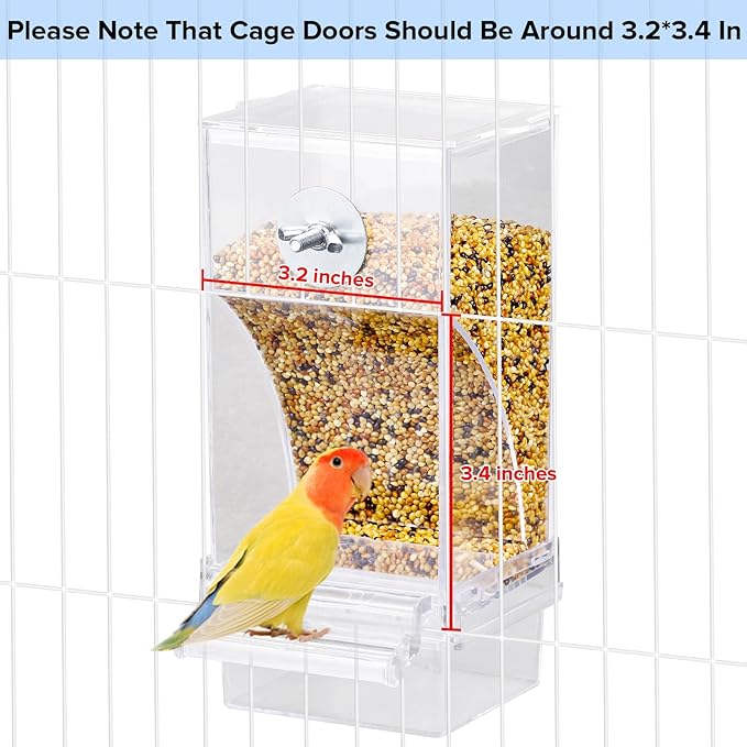 No Mess Bird Feeder Water Dispenser Set, Parakeet Cage Accessories, Bird Feeder - Image 5