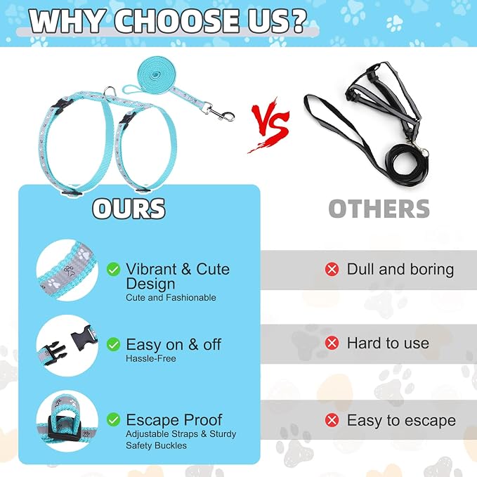 KOOLTAIL Cat Harness and Leash Set, Escape Proof Adjustable Kitten Harness - Image 4