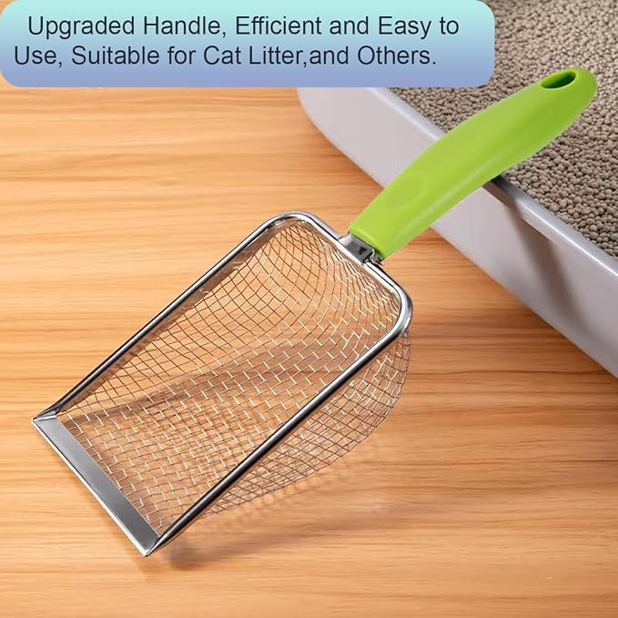 3PCS Cat Litter Scoop, Reptile Stainless Steel Fine Mesh, Litter Cleaner Corner - Image 4