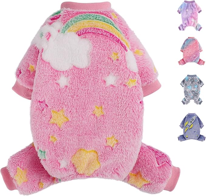Fleece Dog Pjs - Cute Extra Small Puppy Clothes, Soft & Stretchy Dog Onesies by Unknown