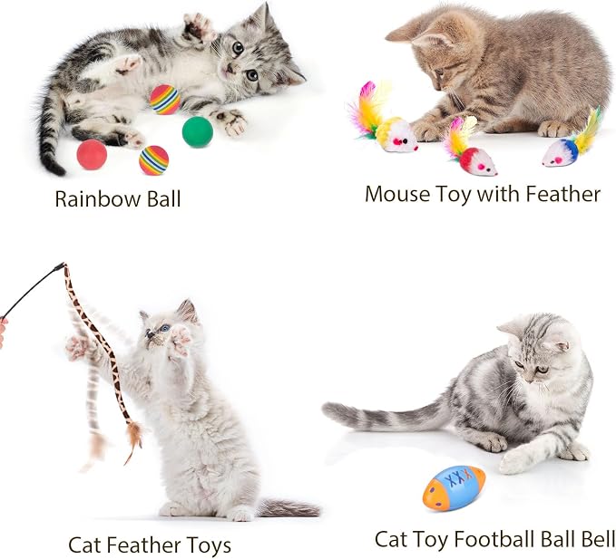 Retro Shaw 25Pcs Cat Toys with Kitten Tunnels, Interactive Kitty Toys - Image 8