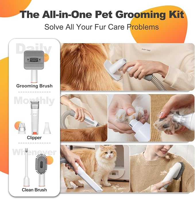 Afloia 6-in-1 Dog Grooming Kit, Pet Grooming Vacuum - Image 2