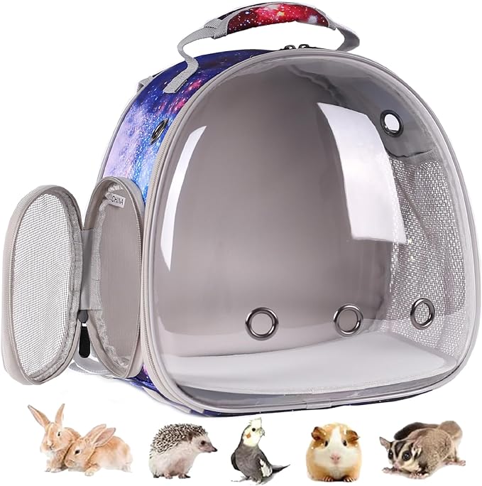 Guinea Pig Carrier Backpack, Bearded Dragon Backpack, Reptile Lizard Clear by Pimoka
