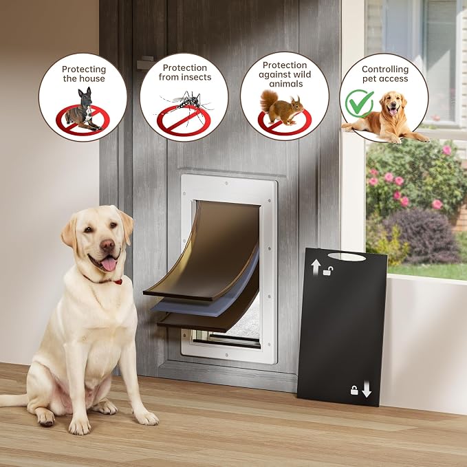 3-Flap Dog Door, Large Doggy Door, Doggie Door - Image 3