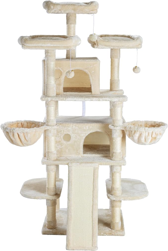SHA CERLIN 68 Inches Multi-Level Large Cat Tree - Image 9