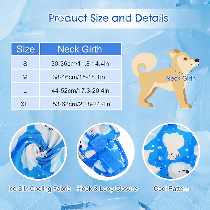Talltalk 5 Pieces Dog Cooling Bandanas Neck Wraps Ice Scarf Pet Dog Cooling - Image 3