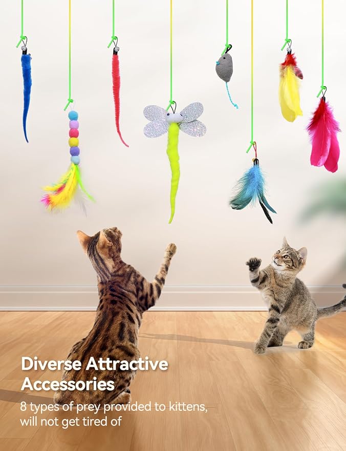 FEELNEEDY Laser Interactive Cat Toys, LED Light, Feather & Mouse Cats Toy - Image 3