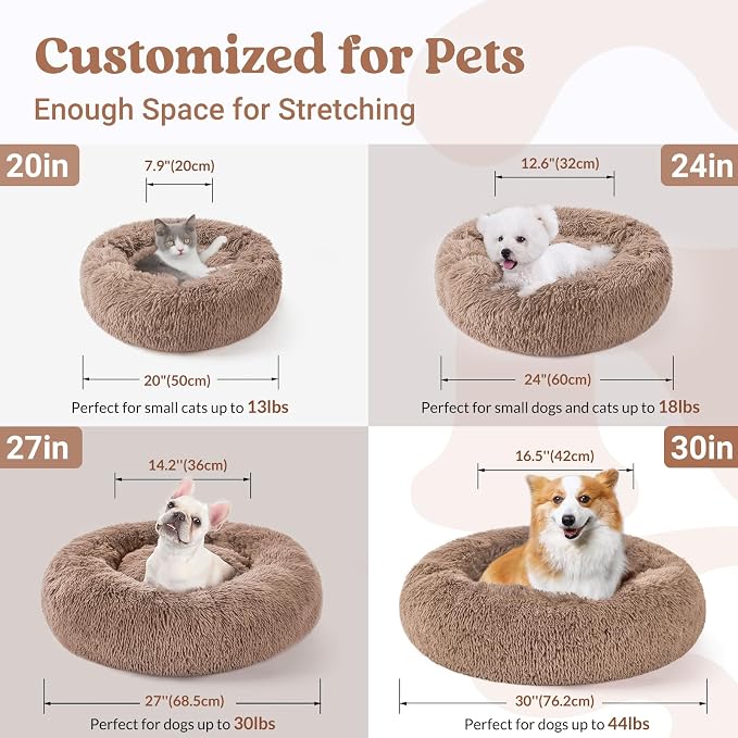 rabbitgoo Cat Beds for Indoor, 20 inches Machine Washable, Fluffy Round Pet Bed - Image 5