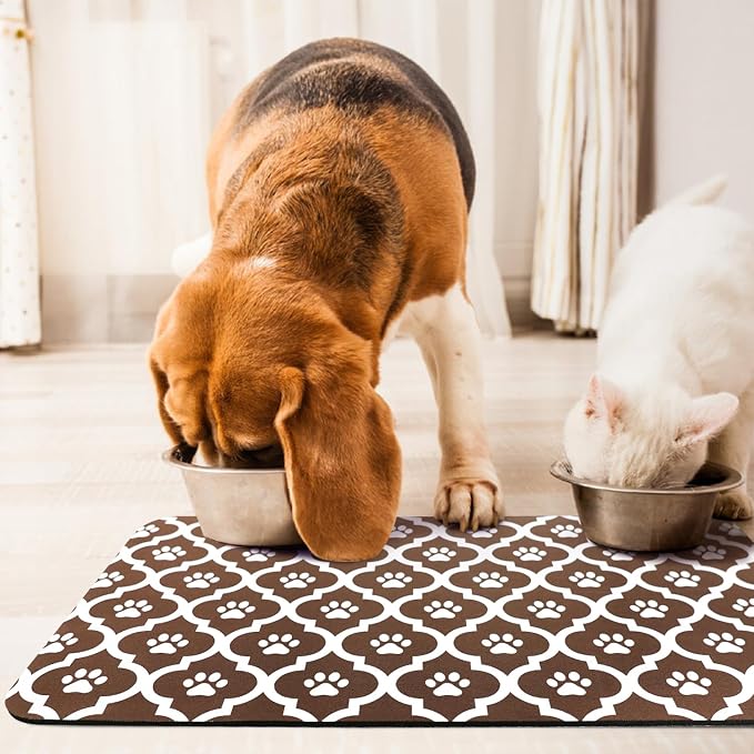 Dog Food Mat 24X32 Inch Pet Feeding Absorbent Mats - Image 7
