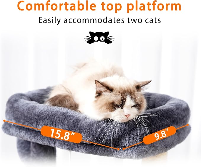 Heybly Cat Tree, 39.4 Inches Tower Condo - Image 4