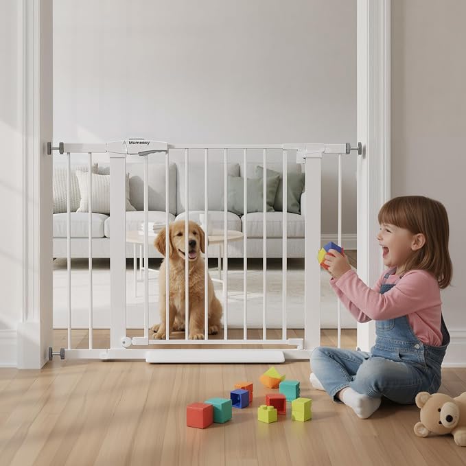 Baby Gate for Stairs, 29.7-40.6" Pressure Mounted Dog Gate, Auto Close Safety by Mumeasy-FocusonBabyPetSafetyGate