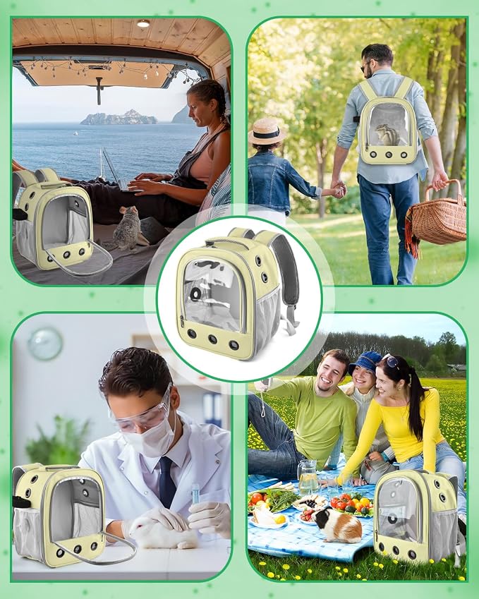 Guinea Pig Carrier Backpack, Portable Rabbit Travel Carring Bag - Image 6