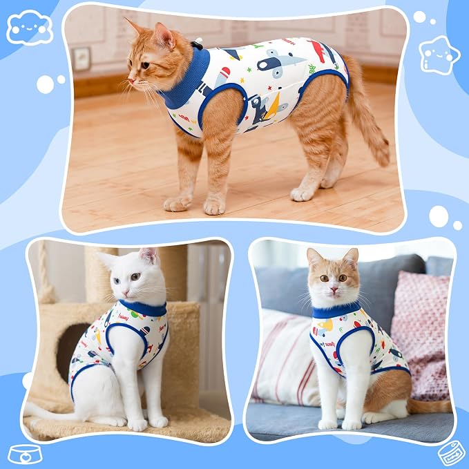 Coppthinktu Cat Recovery Suit Female, Breathable Cat Onesie After Surgery Female - Image 6