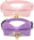 2 Pack Soft Corduroy Cat Collars by Ewinoom