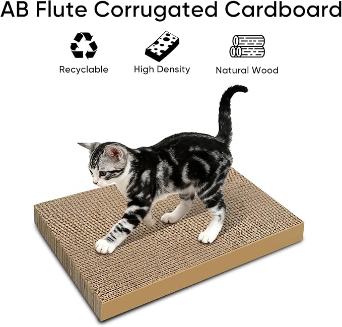AGYM 5 Packs Cat Scratcher, 5 Packs Refill Cat Scratching Pad Cardboard - Image 3