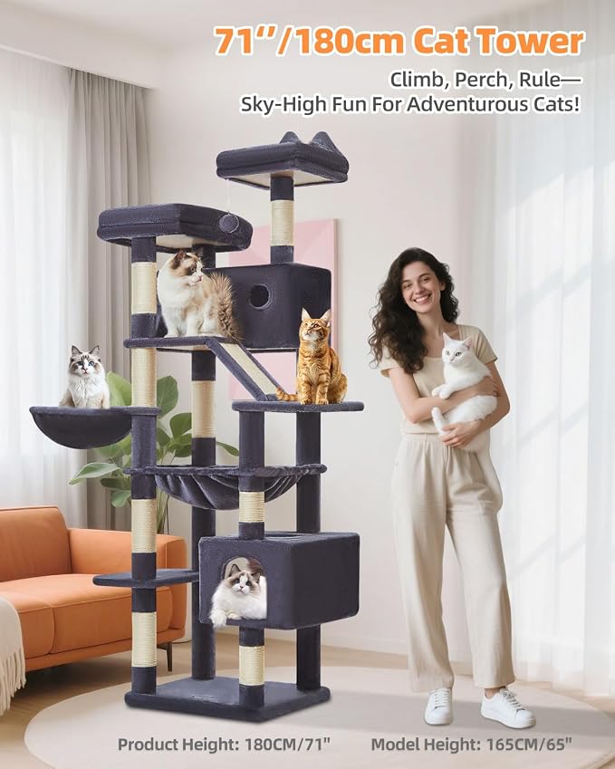 Taoqimiao Cat Tree 71-Inch, Cat Tower - Image 7