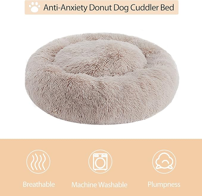WNPETHOME Donut Dog Beds Large Sized Dog, Anti-Anxiety Caming Large Pet Bed - Image 3