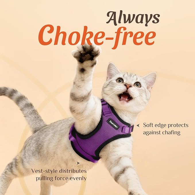 Dooradar Cat Harness and Leash Set, Escape Proof Safe Adjustable Kitten Vest - Image 2