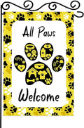 ALL Paws Welcome Garden Flag, Welcome to Cute Dog House Vertical Double Sided by WPCTYQ