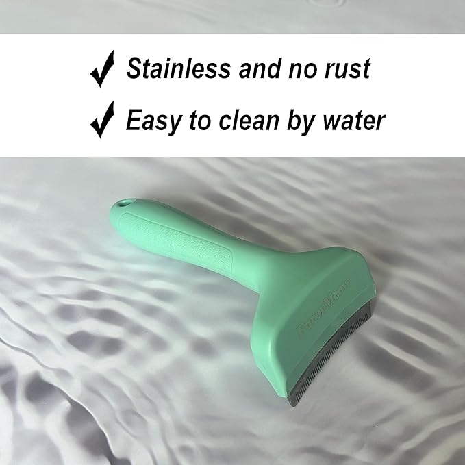 Pet Deshedding Tool with Curve Blade, Cat Grooming Brush, Tight V-shaped Teeth - Image 6