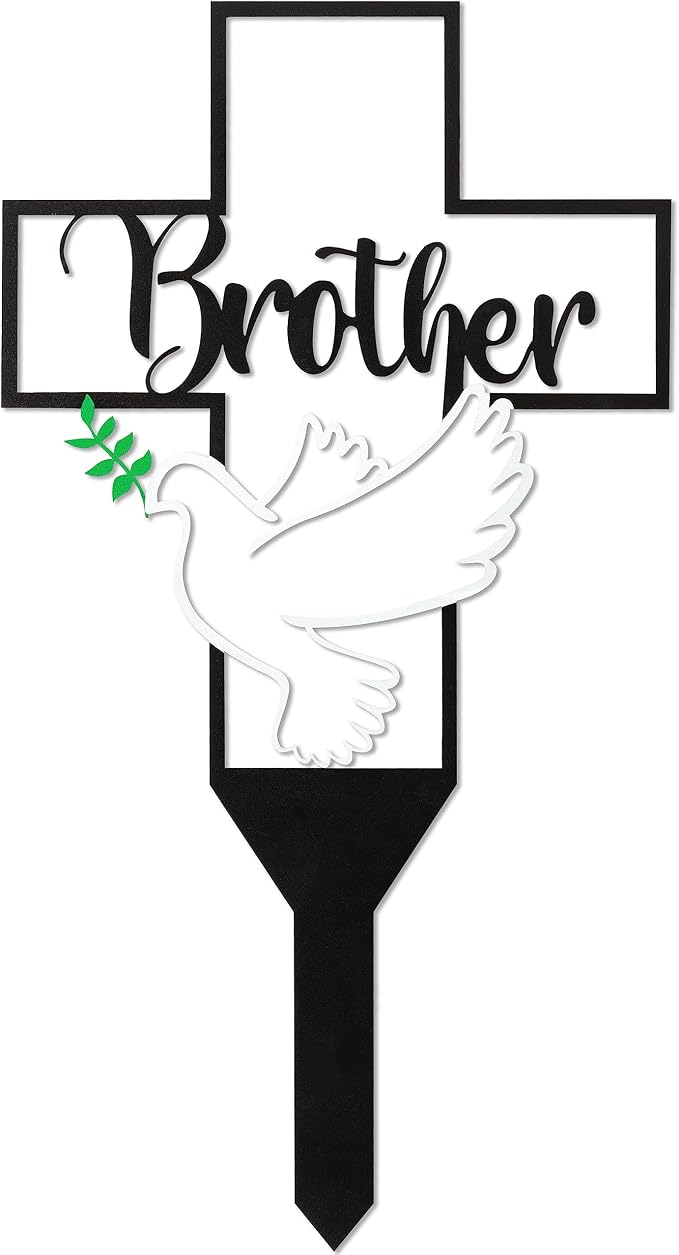 BUoonyer Garden Stake Graves Cemetery Decorations, Brother Metal Memorial Grave by BUyooner
