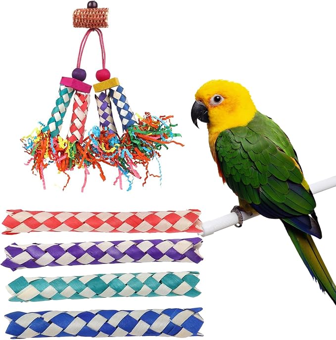 Parrot Toys 20 Pcs 5.5in, Bird Toys Bamboo Finger Traps, DIY Core Bird Chewing - Image 4
