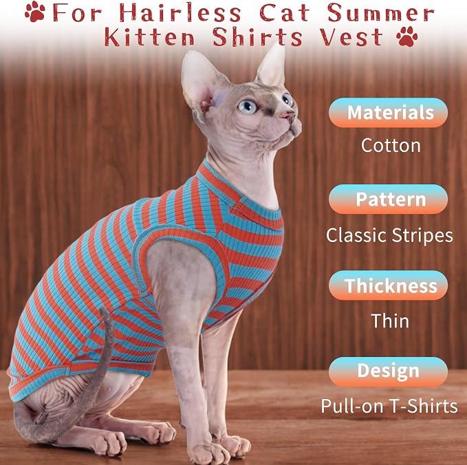 BRKURLEG Hairless Cats T Shirt, Cat Sweaters, Pullover Kitten Shirts, - Image 5